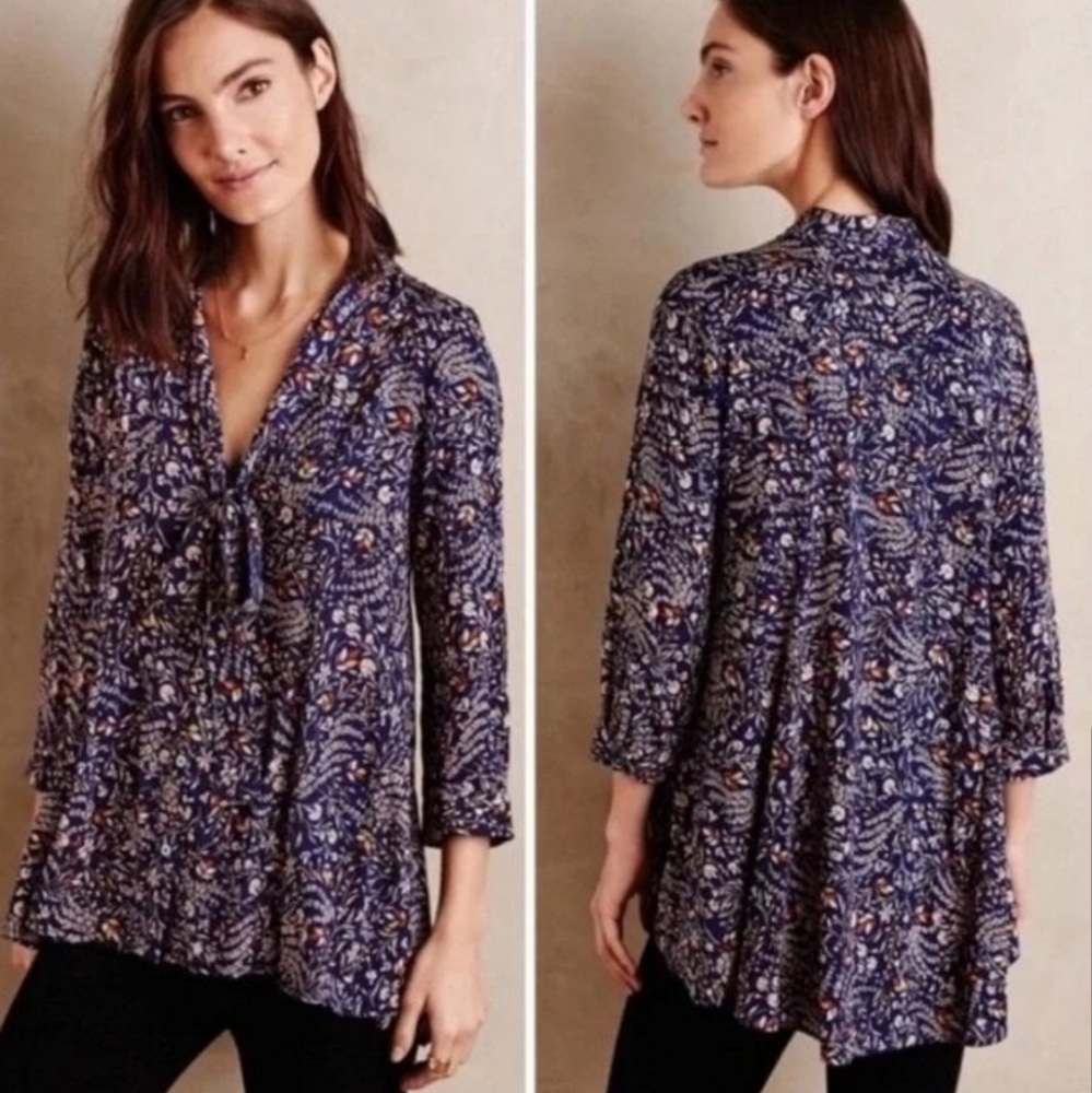 Maeve Anthropologie button down flowy blouse